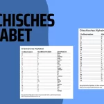 Griechisches Alphabet Tabelle für Word, PDF und Excel