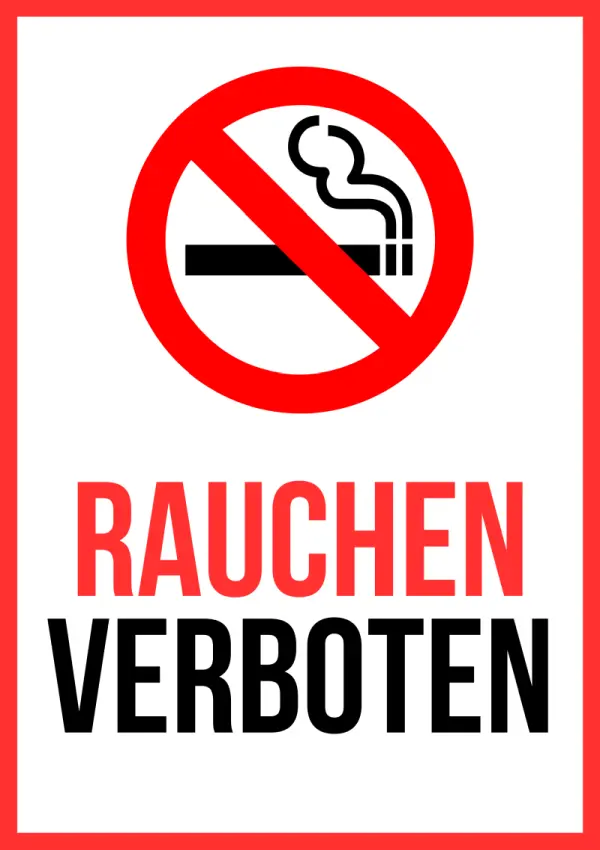 Rauchverbot Schild DinA4