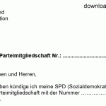 SPD Mitgliedschaft kündigen Vorlage