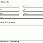 Telefonnotiz Vorlage im Excel und PDF-Format